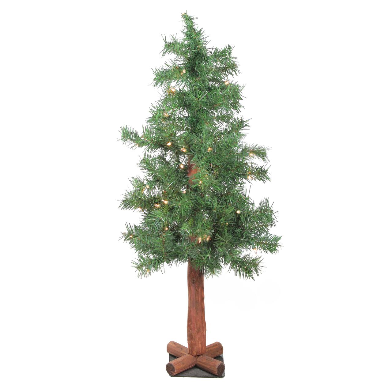 3ft. Pre-Lit Medium Woodland Alpine Artificial Christmas Tree, Clear Lights